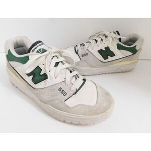 New Balance 550 White‎ Mallard Green Sneakers BBW550BB Womans sz 9